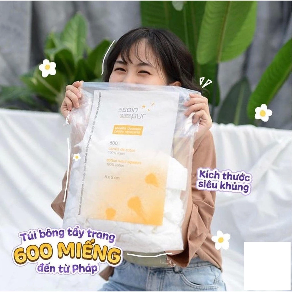 Bông Tẩy Trang Pháp Tetra LE SOIN A L’ÉTAT PUR Đa Năng 100 % Coton 600M - Ảnh 4