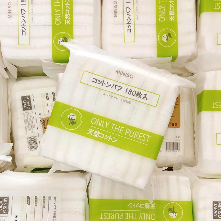 Bông Tẩy Trang MINISO Nhật Bản 100% Cotton Mềm Mại 180 miếng - Ảnh 6
