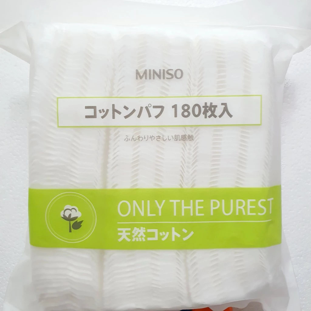 Bông Tẩy Trang MINISO Nhật Bản 100% Cotton Mềm Mại 180 miếng - Ảnh 5
