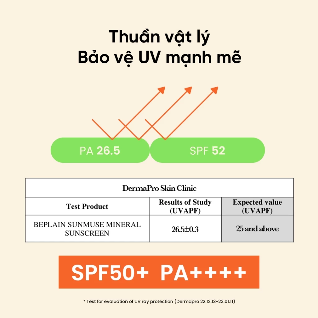 Kem Chống Nắng BEPLAIN Sunmuse SPF 50+ PA++++ Sunscreen Công Thức Thuần Chay Dịu Nhẹ - Ảnh 8