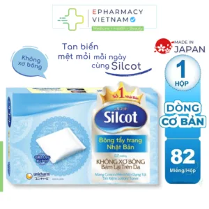 Bông tẩy trang Silcot Nhật Bản Hộp 82 miếng cao cấp - Bông Silcot Unicharm