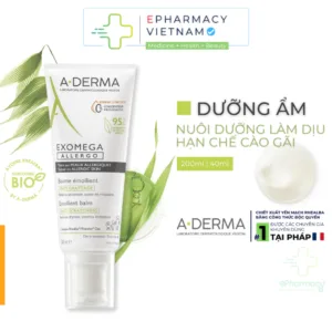 Kem Dưỡng Ẩm A-DERMA Exomega Allergo Emollient Balm Dành Cho Da Mặt & Cơ Thể