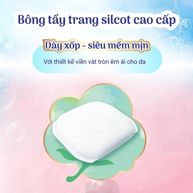 Bông tẩy trang SILCOT Nhật Bản Cao Cấp XANH LÁ 66 miếng - Ảnh 3
