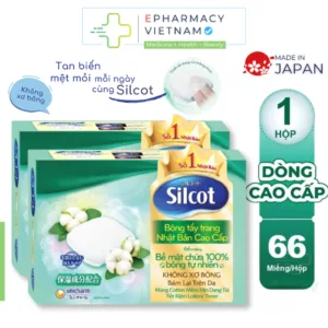 Bông tẩy trang SILCOT Nhật Bản Cao Cấp XANH LÁ 66 miếng