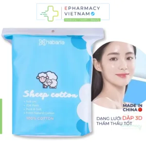 BÔNG TẨY TRANG CỪU HABARIA - HABARIA SHEEP COTTON 234 MIẾNG