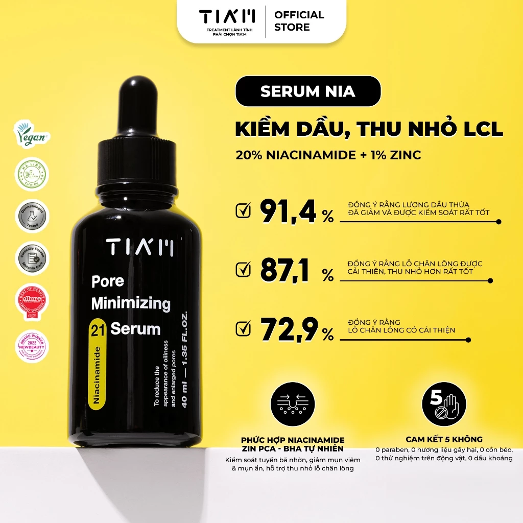 Serum TIAM Làm Sáng, Phục Hồi Cho Da, Kiểm Soát Dầu & Hạn Chế Lão Hóa 40ml - Ảnh 9