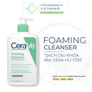 Sữa Rửa Mặt CERAVE Foaming Facial Cleanser Giúp Làm Sạch Sâu Dành Cho Da Dầu