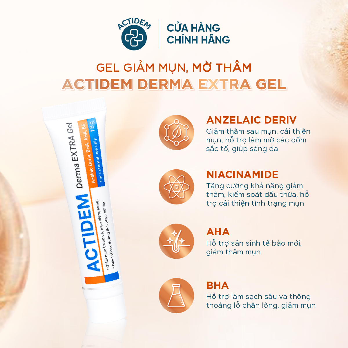 Gel giảm mụn ACTIDEM Derma Extra Gel Giảm Mụn, Hạn Chế Thâm Sau Mụn 18g - Ảnh 2