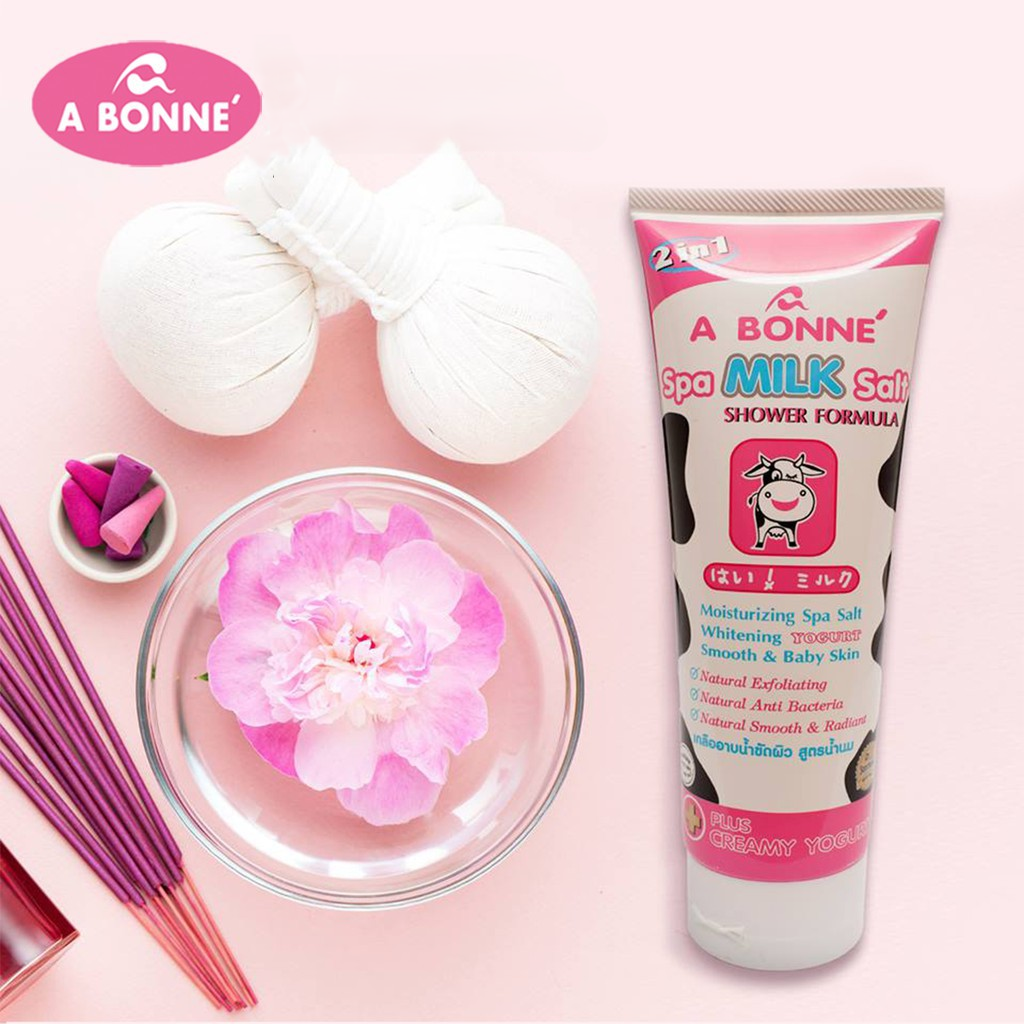 Muối Tắm Tẩy Tế Bào Chết ABONNE Spa Milk Salt Làm Trắng, Mềm Mịn Cho Da Dạng Tuýp 350G - Ảnh 3