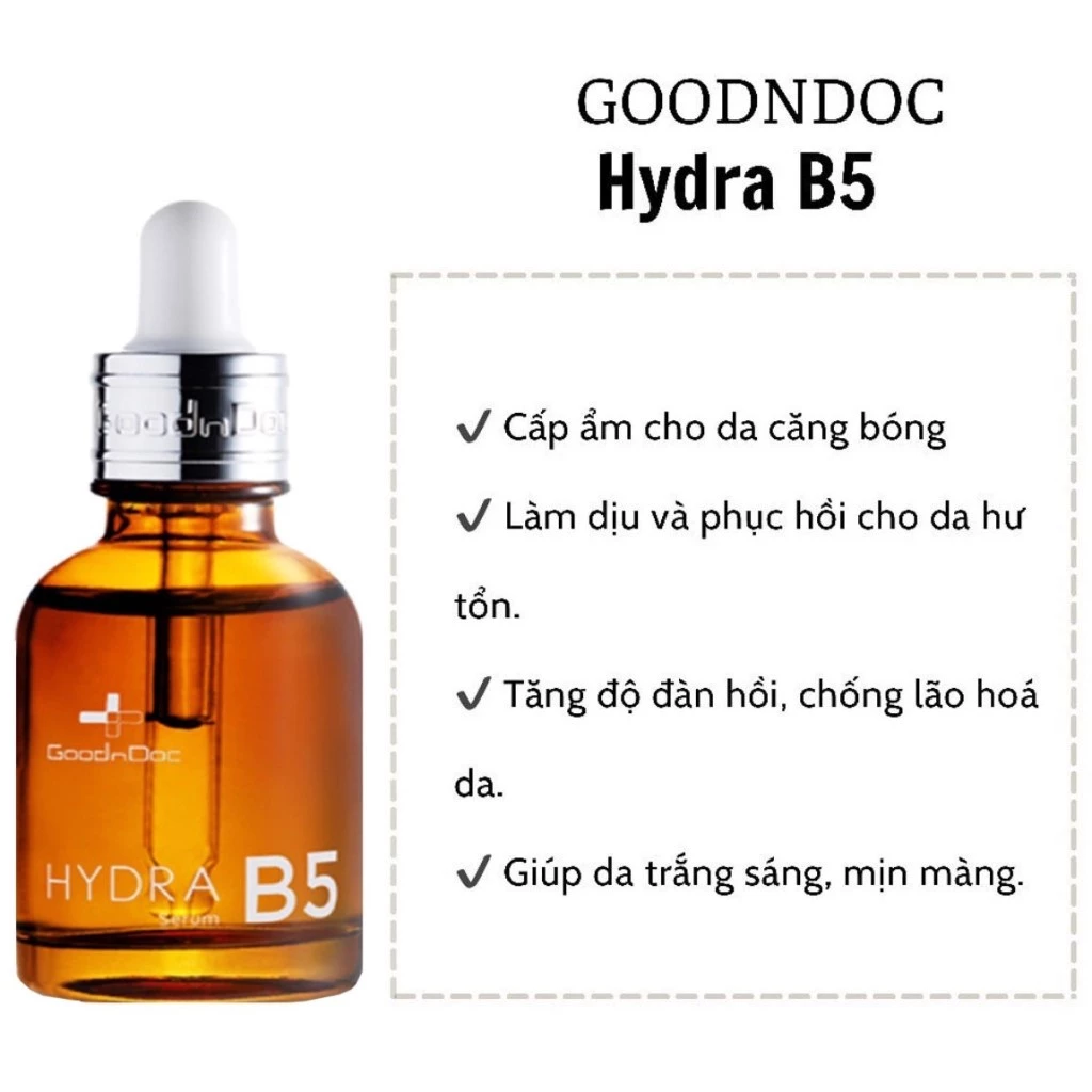 Serum GOODNDOC HYDRA B5 Dưỡng Ẩm Sáng Da, Mờ Thâm Nám, Cấp Nước, Hạn Chế Lão Hóa - Ảnh 3