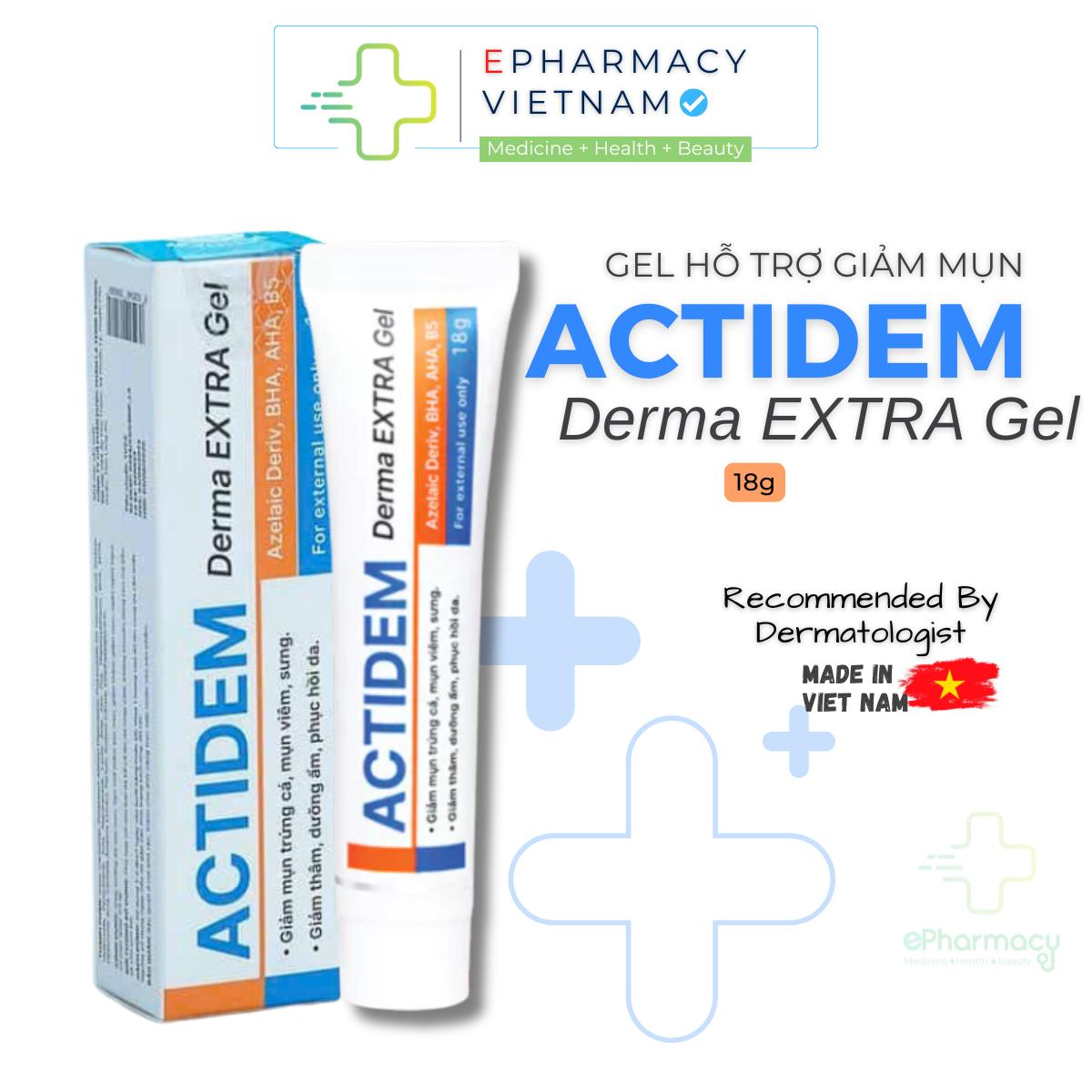Gel giảm mụn ACTIDEM Derma Extra Gel Giảm Mụn, Hạn Chế Thâm Sau Mụn 18g