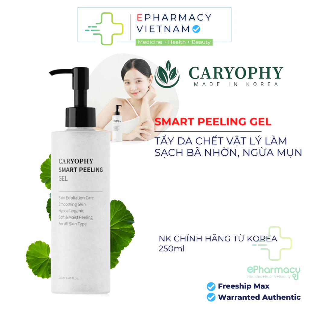 Gel tẩy tế bào chết Caryophy Smart Peeling Gel Dịu nhẹ, tẩy da chết vật lý an toàn cho da mụn
