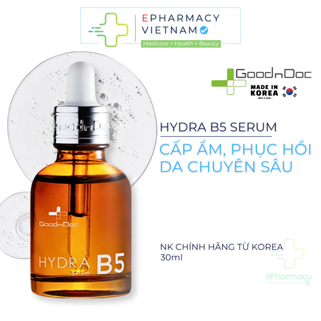 Serum GOODNDOC HYDRA B5 Dưỡng Ẩm Sáng Da, Mờ Thâm Nám, Cấp Nước, Hạn Chế Lão Hóa